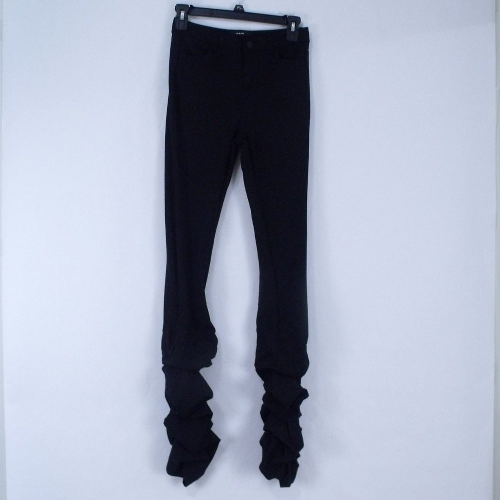 Labijou Black Ruched Skinny Jeggings Pants